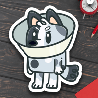 Muffin in a Cone Bluey Inspired Matte Vinyl Sticker