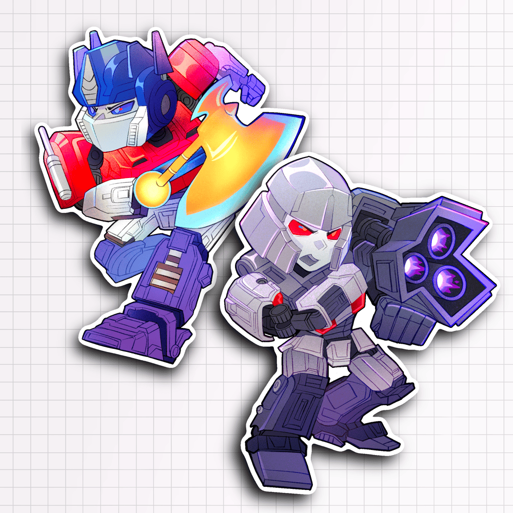 TF1 Optimus & Megatron Jumbo Stickers