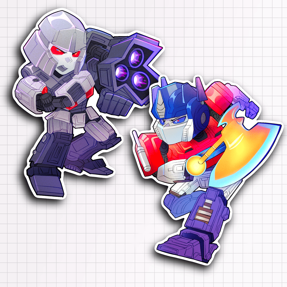 TF1 Optimus & Megatron Jumbo Stickers