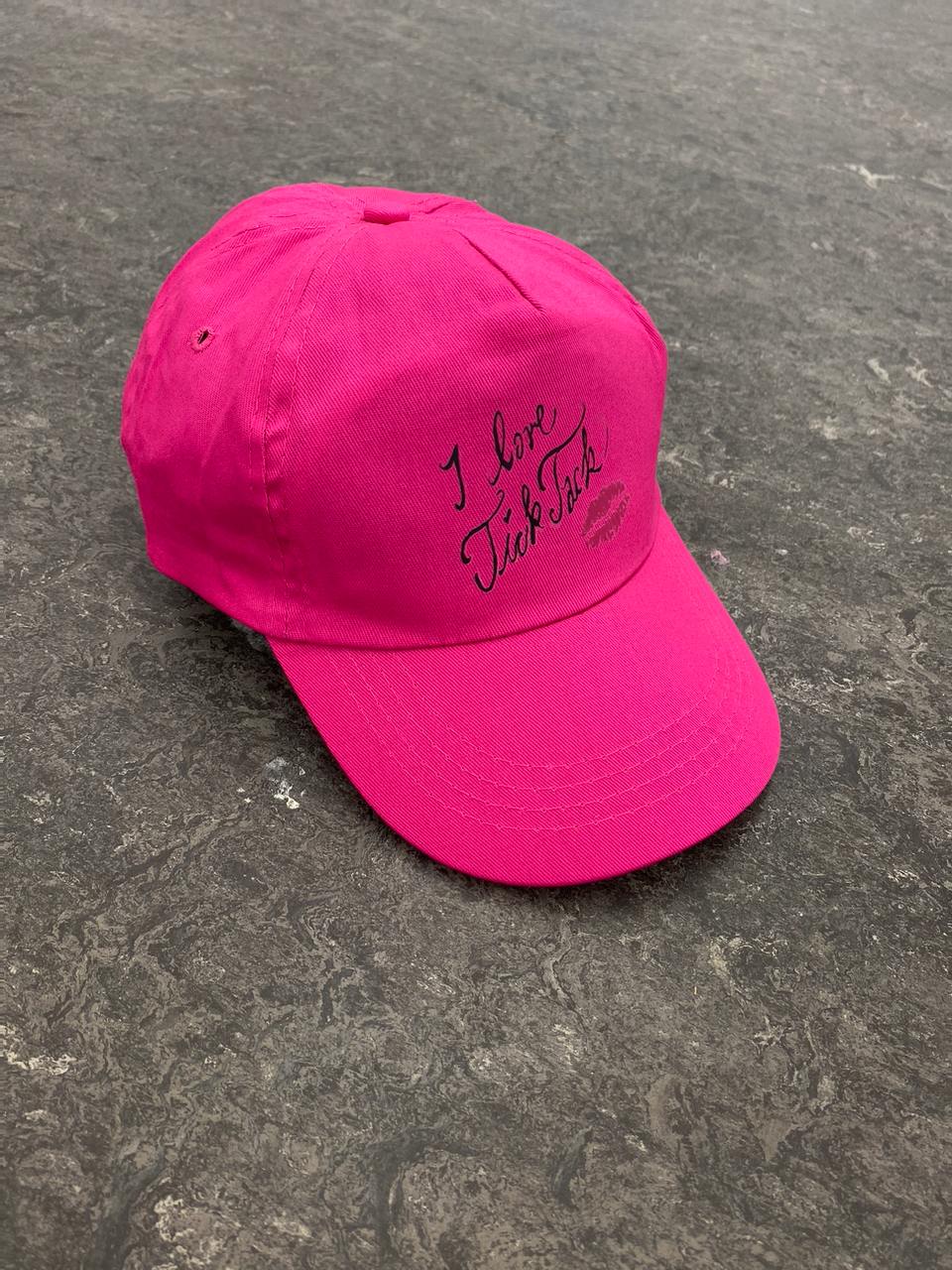 Image of "I love TICK TACK" Pink Cap