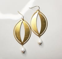 Image 3 of Eyelet + Pearl Earrings