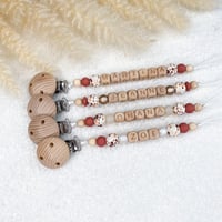 Image 1 of Attache tétine .. Fleur d'automne & terracotta ..