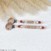 Image 2 of Attache tétine .. Fleur d'automne & terracotta ..