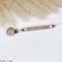 Image 3 of Attache tétine .. Fleur d'automne & terracotta ..