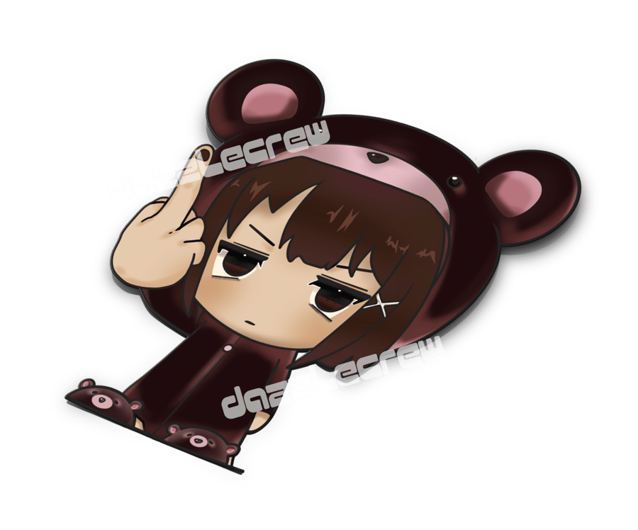 Image of Experimental Lain middle finger sticker