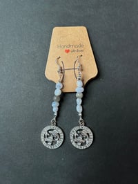Pisces Earrings with Blue Lace Agate & Labradorite