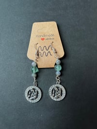 Aquarius Earrings with Fluorite and Labradorite