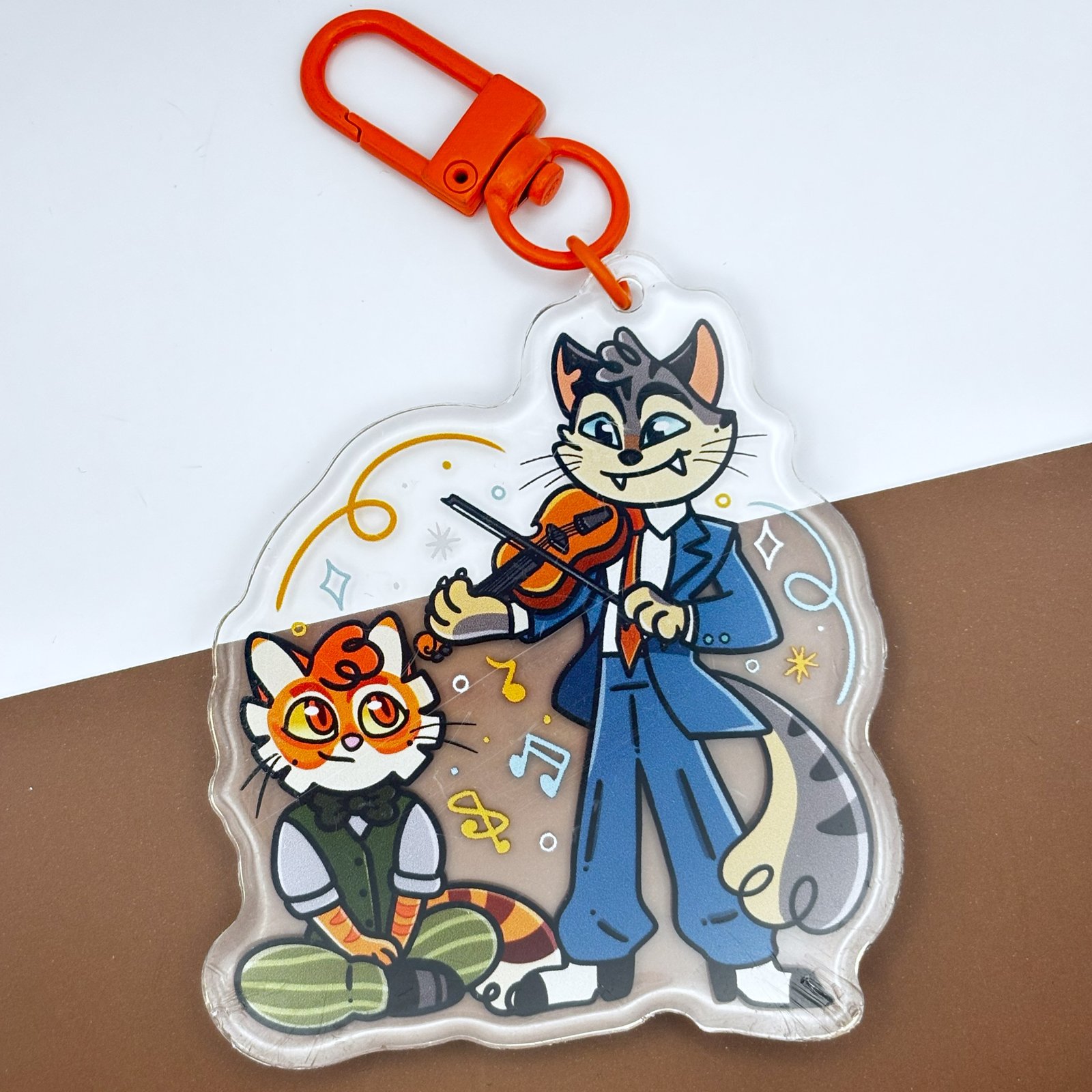 ねこリッキー Lackadaisy Rocky & Freckles Epoxy Charm 2.75