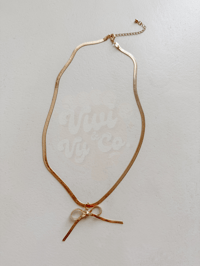 Image 2 of RTS Snake Chain Bow Necklace