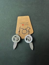 Taurus Earrings with Rose Quartz
