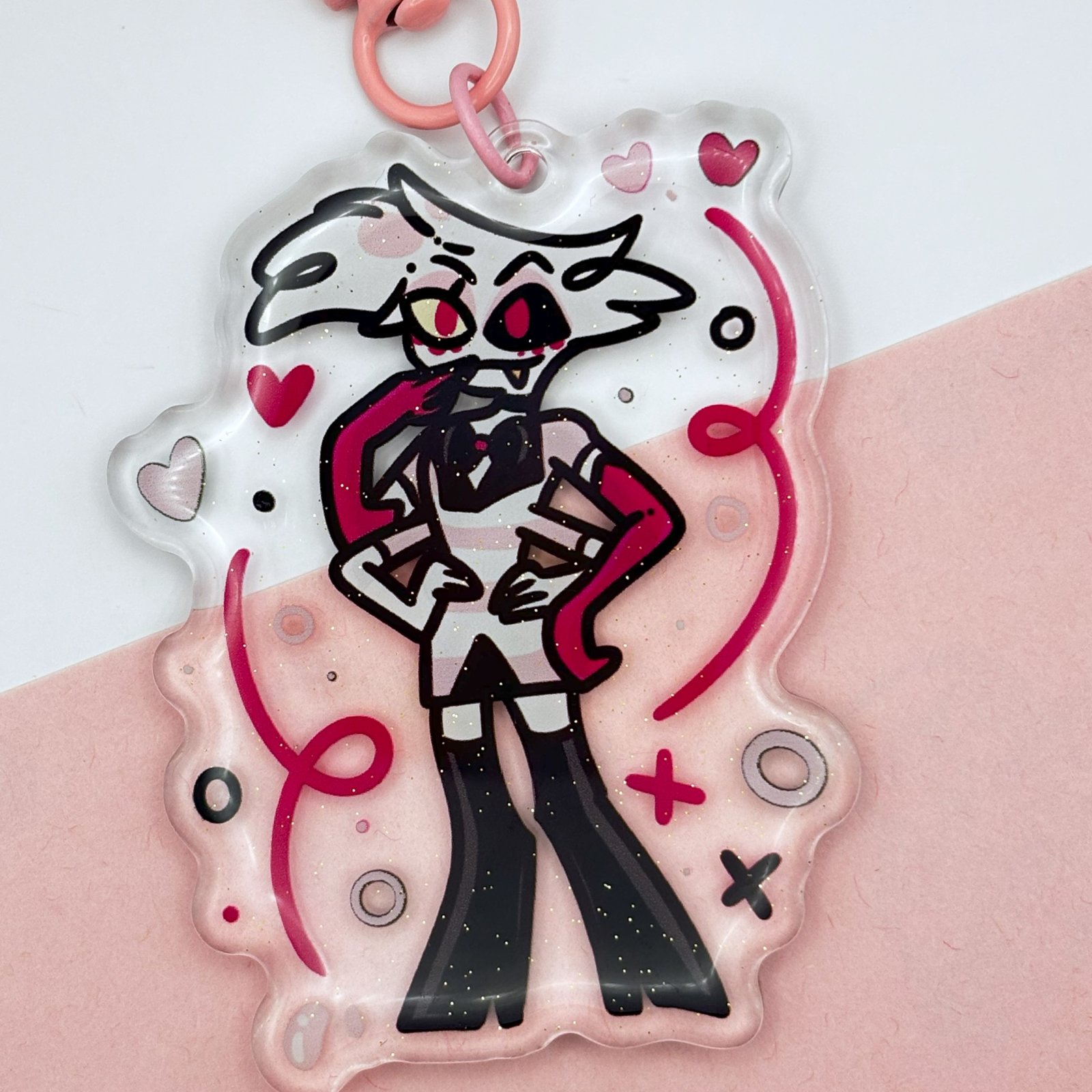Angel Dust Hazbin Hotel Inspired Epoxy Charm 2.75