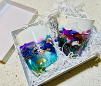 Image 2 of Art in a Box - Hand Painted Alcohol Ink Mugs (Set of 2)