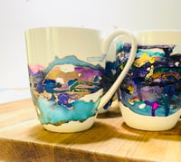 Image 4 of Art in a Box - Hand Painted Alcohol Ink Mugs (Set of 2)