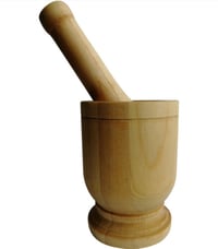 Image 2 of Ah it Dat Wooden Mortar and Pestle "Small"