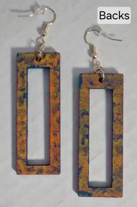 Image 2 of Earrings - Hollow Rectangle I (Yarn Collection)