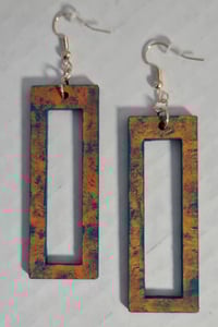 Image 1 of Earrings - Hollow Rectangle I (Yarn Collection)