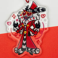 Image 1 of Valentino Inspired Hazbin Hotel 2.75" Epoxy Keychain