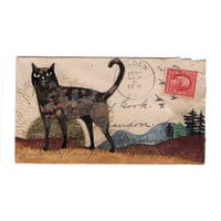 Image 1 of Pumpkin the Tortie: Original Painting on Antique Envelope