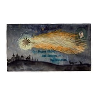 Image 1 of Comet and Wolves: Original Painting on Antique Envelope