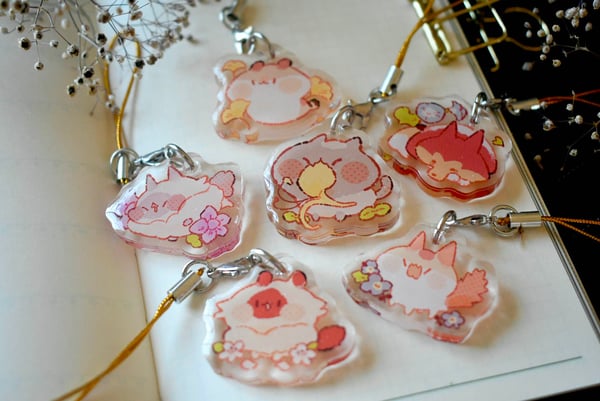 Image of Floral Pets Acrylic Charms