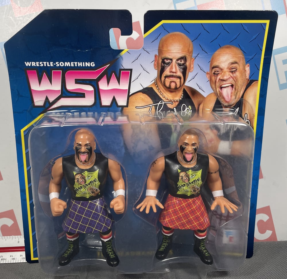 DAMAGED CARD: HEADBANGERS Mosh & Thrasher Wrestle-Something Wrestlers by FC Toys