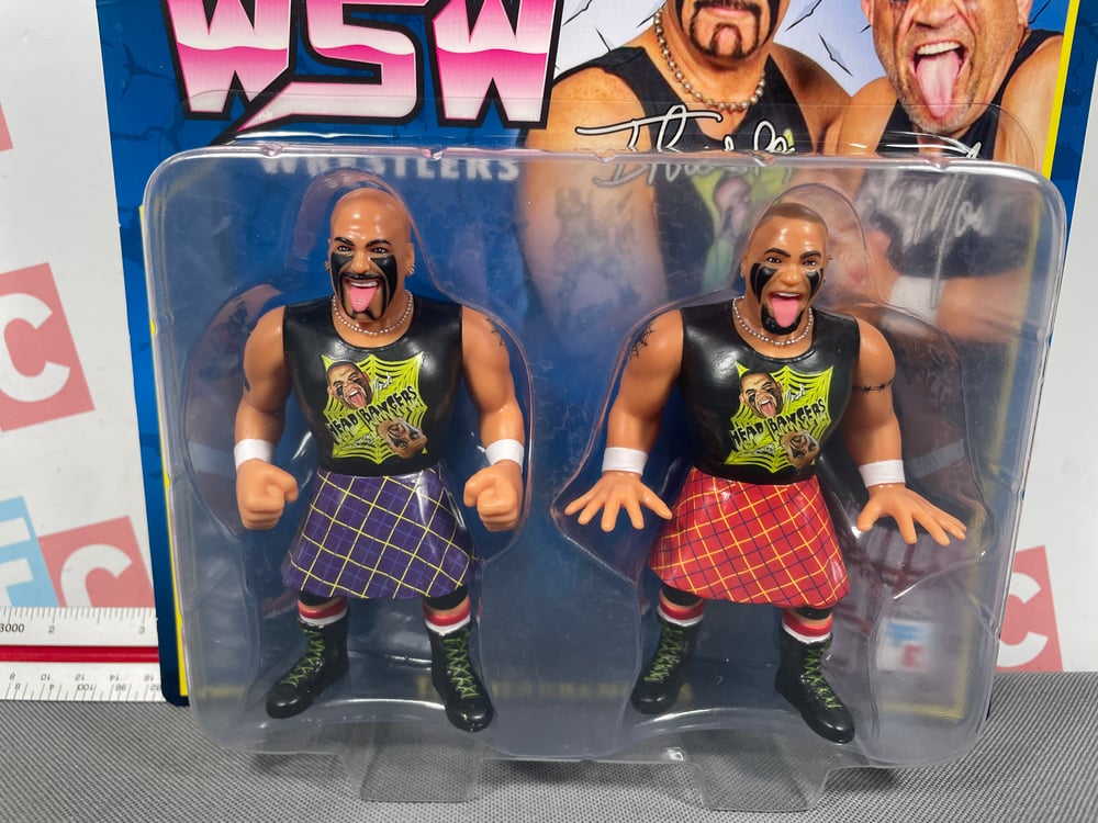 DAMAGED CARD: HEADBANGERS Mosh & Thrasher Wrestle-Something Wrestlers by FC Toys