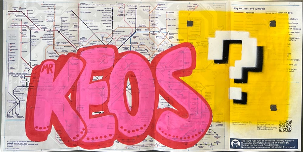 London tube map - KEOS X ? QUESTION MARKS  Green/Yellow/Pink