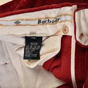 Image of Barbour red velvet chino VINTAGE by HolyHouse