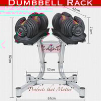 Image 1 of Adjustable Dumbbells + Rack