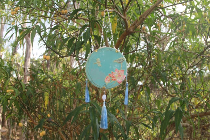 Image of The Lotus & Dragonfly Embroidered Lantern