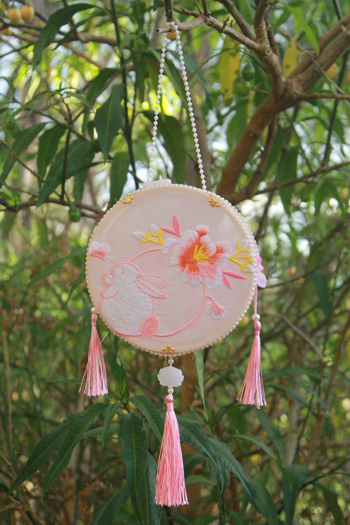 Image of The Pink Rabbit Embroidered Lantern