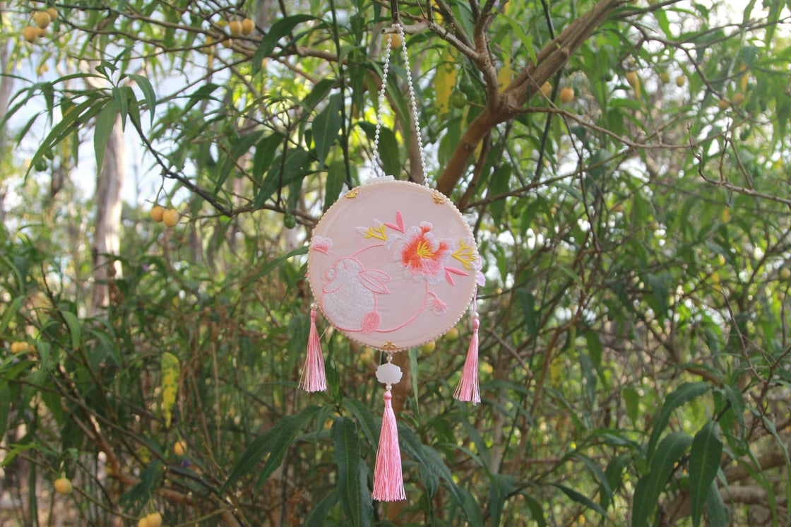 Image of The Pink Rabbit Embroidered Lantern