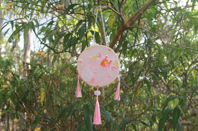 Image of The Pink Rabbit Embroidered Lantern