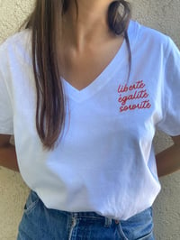 Image 3 of TEE-SHIRT blanc "LIBERTE EGALITE SORORITE"