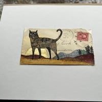 Image 2 of Pumpkin the Tortie: Original Painting on Antique Envelope