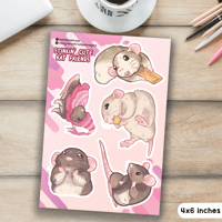 Stinkin' Cute Rat Stickers | Vinyl Rat Sticker Sheet | 4x6