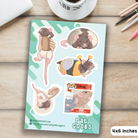 Rat Goobs Stickers | Vinyl Rat Sticker Sheet | 4x6