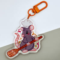 Image 2 of Ratatouie Inspired Epoxy Charm 2.5" Glitter Keychain