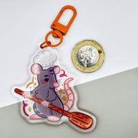 Image 4 of Ratatouie Inspired Epoxy Charm 2.5" Glitter Keychain