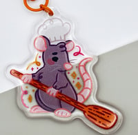 Image 1 of Ratatouie Inspired Epoxy Charm 2.5" Glitter Keychain