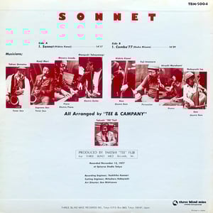 Tee & Company – Sonnet (Three Blind Mice – TBM-5004 - Japan - 1977)