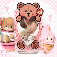 Image 1 of Heart Teddy Bear Acrylic Photocard Stand