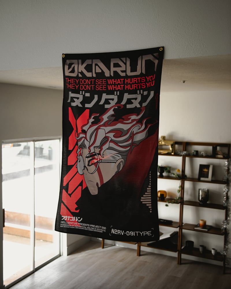 Image of Okarun X Turbo Granny Flag