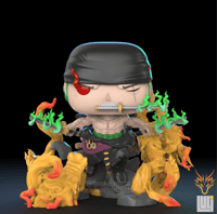 Image 1 of ZORO KING OF HELL (V2) ONE PIECE CUSTOM FUNKO POP