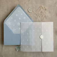 Image 1 of snow flakes and winter forest PACK of 10