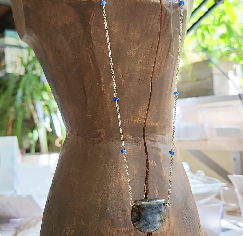 Image of Labradorite Gorget Necklace