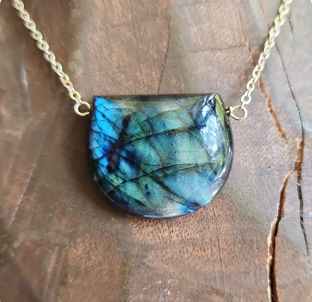 Image of Labradorite Gorget Necklace