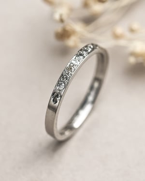 Image of 18ct White gold, ‘Salt & Pepper’ Diamond Semi Eternity ring