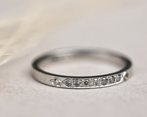 Image of 18ct White gold, ‘Salt & Pepper’ Diamond Semi Eternity ring