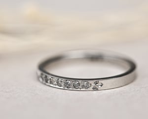 Image of 18ct White gold, ‘Salt & Pepper’ Diamond Semi Eternity ring